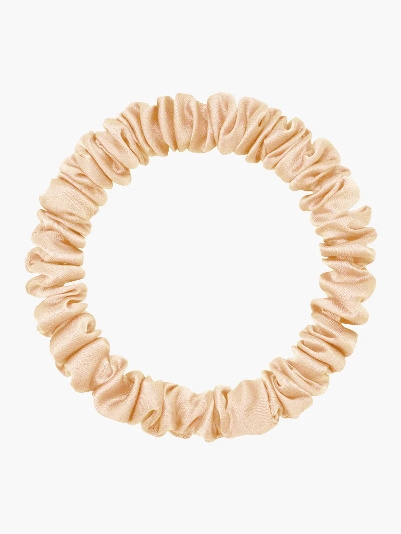 Pure Silk Soft Skinny Hair Scrunchie - 1cm - Image 30