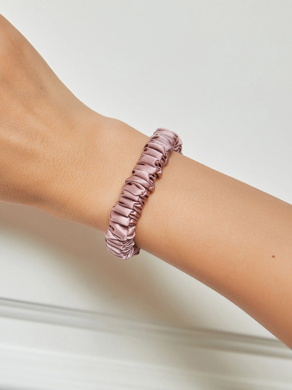 Pure Silk Soft Skinny Hair Scrunchie - 1cm - Image 34