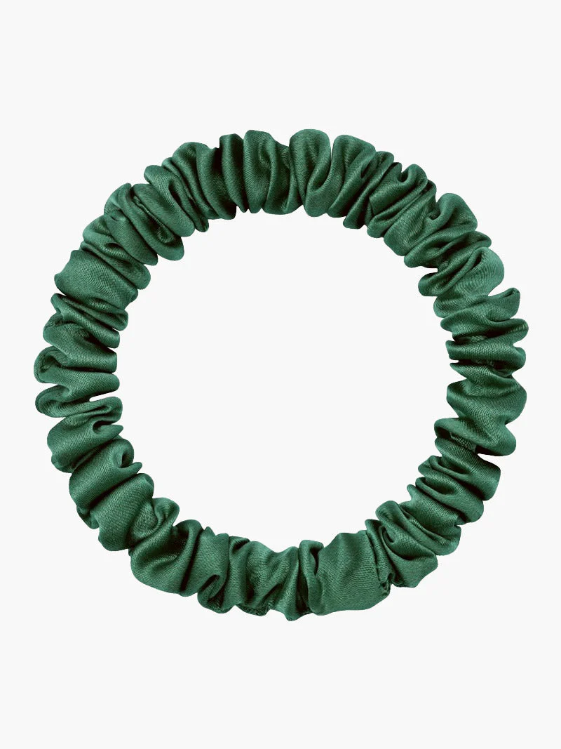 Pure Silk Soft Skinny Hair Scrunchie - 1cm - Image 40