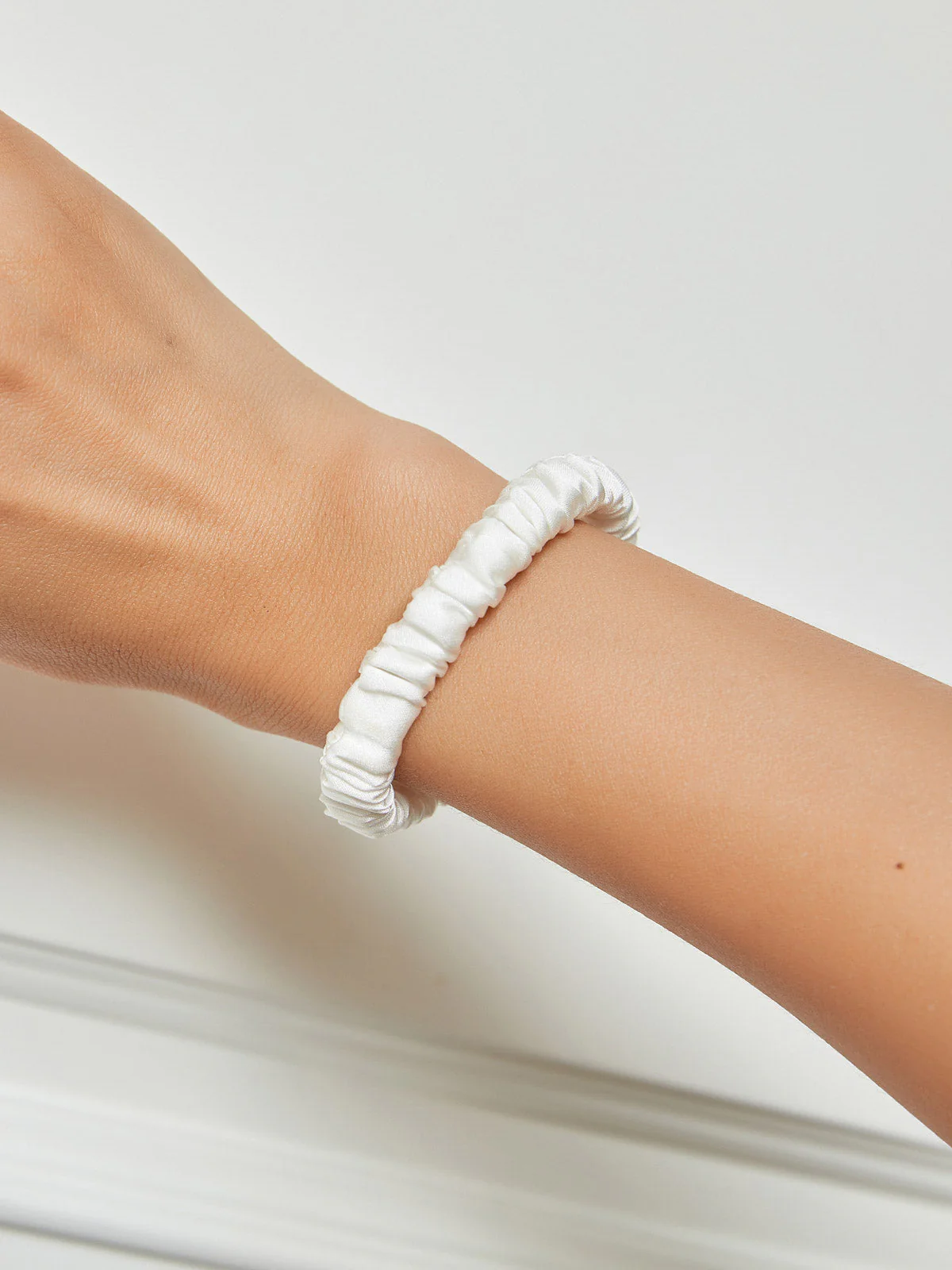 Pure Silk Soft Skinny Hair Scrunchie - 1cm - Image 45