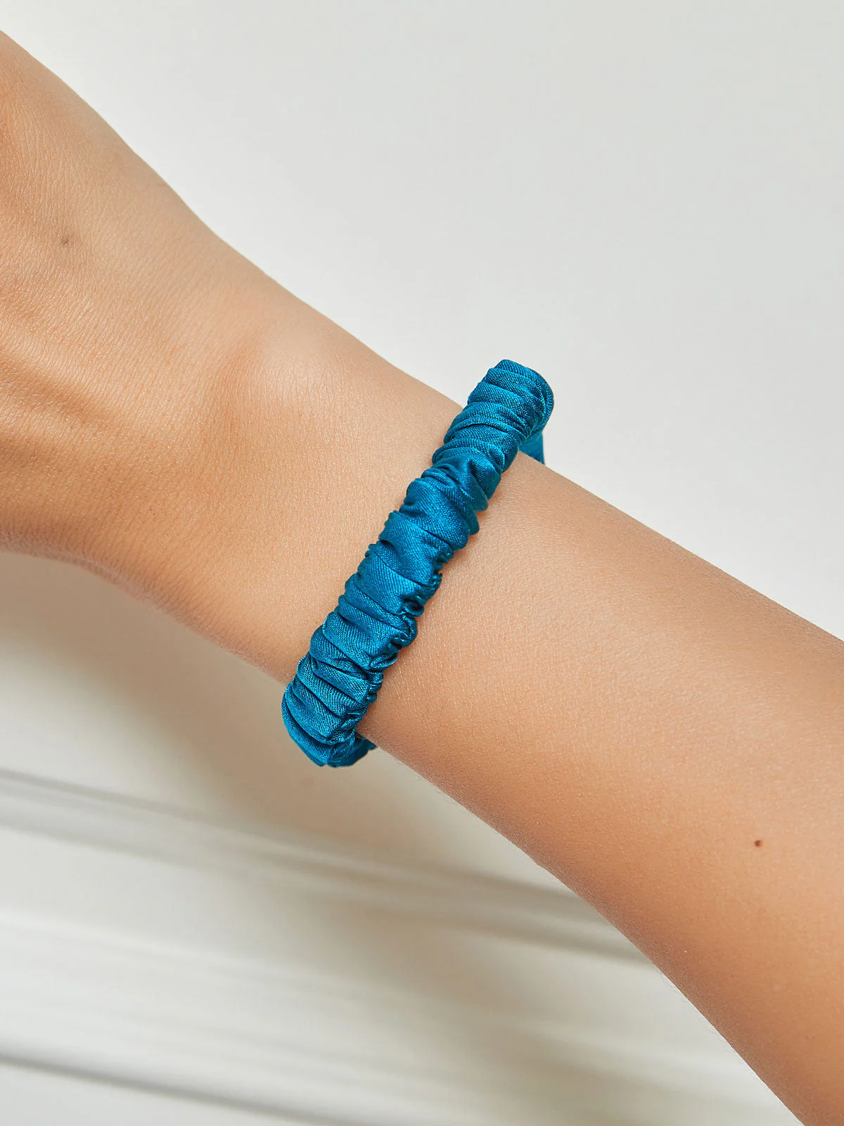 Pure Silk Soft Skinny Hair Scrunchie - 1cm - Image 52