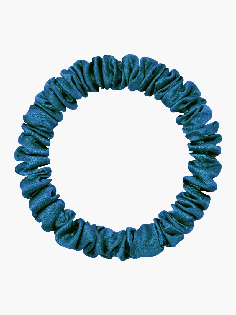 Pure Silk Soft Skinny Hair Scrunchie - 1cm - Image 55