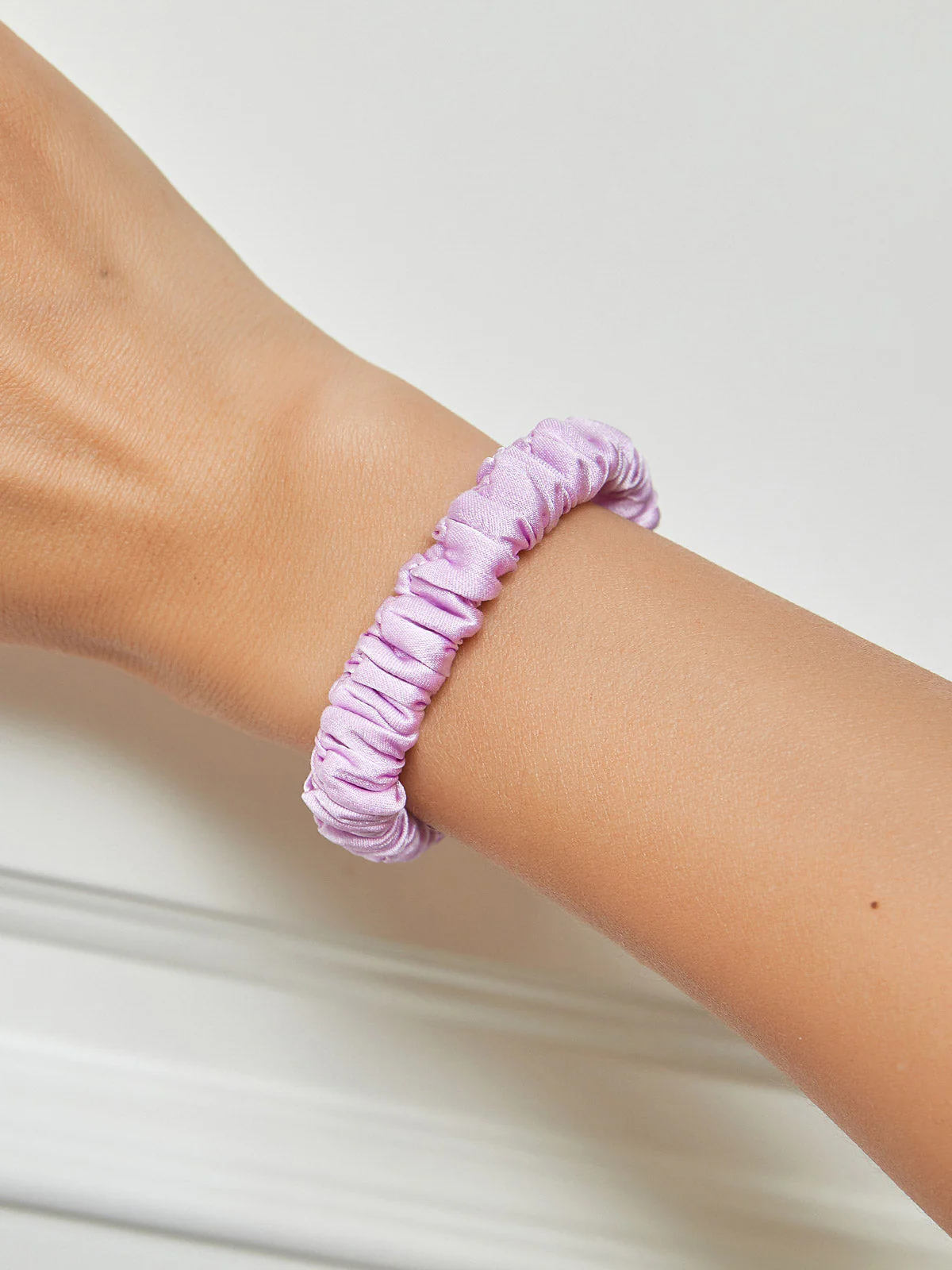 Pure Silk Soft Skinny Hair Scrunchie - 1cm - Image 56