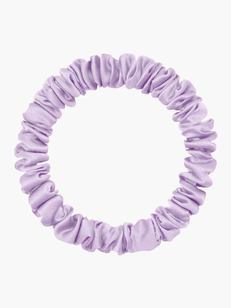 Pure Silk Soft Skinny Hair Scrunchie - 1cm - Image 59