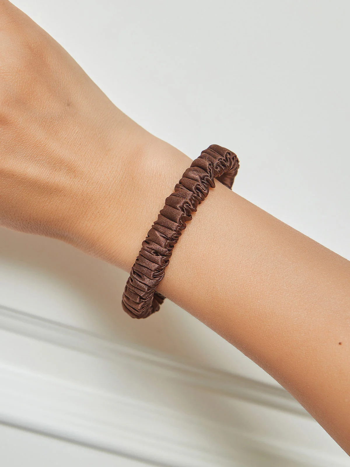 Pure Silk Soft Skinny Hair Scrunchie - 1cm - Image 6