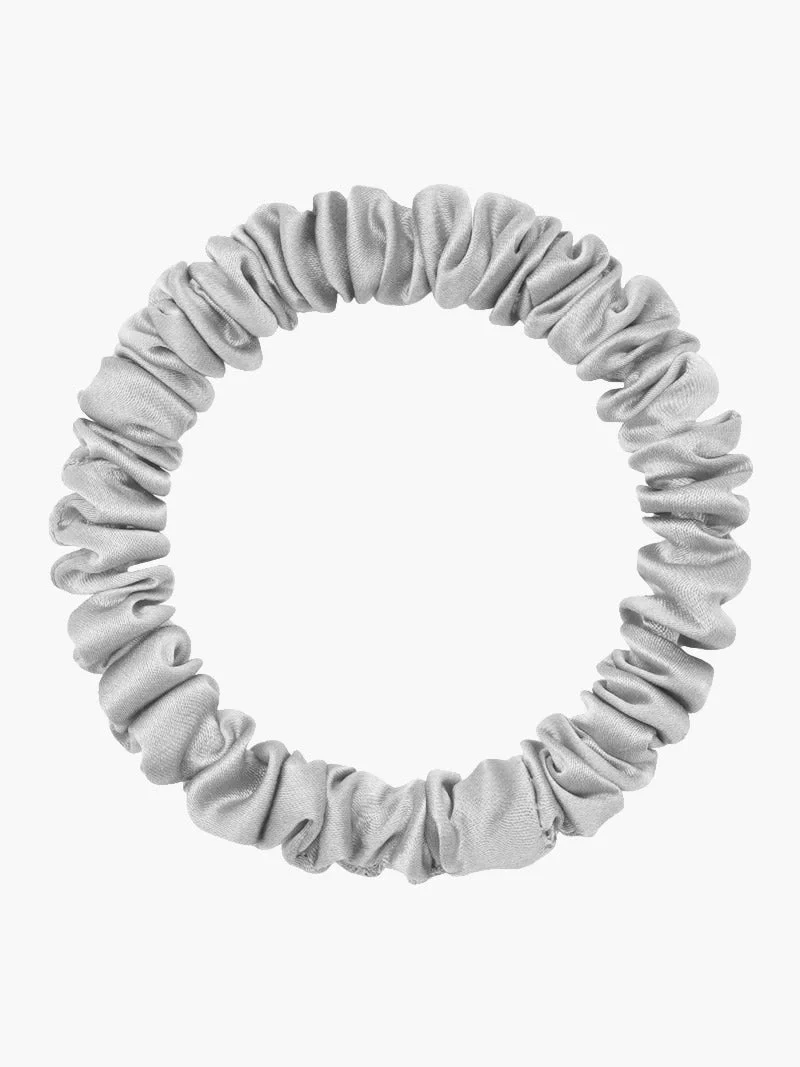Pure Silk Soft Skinny Hair Scrunchie - 1cm - Image 63