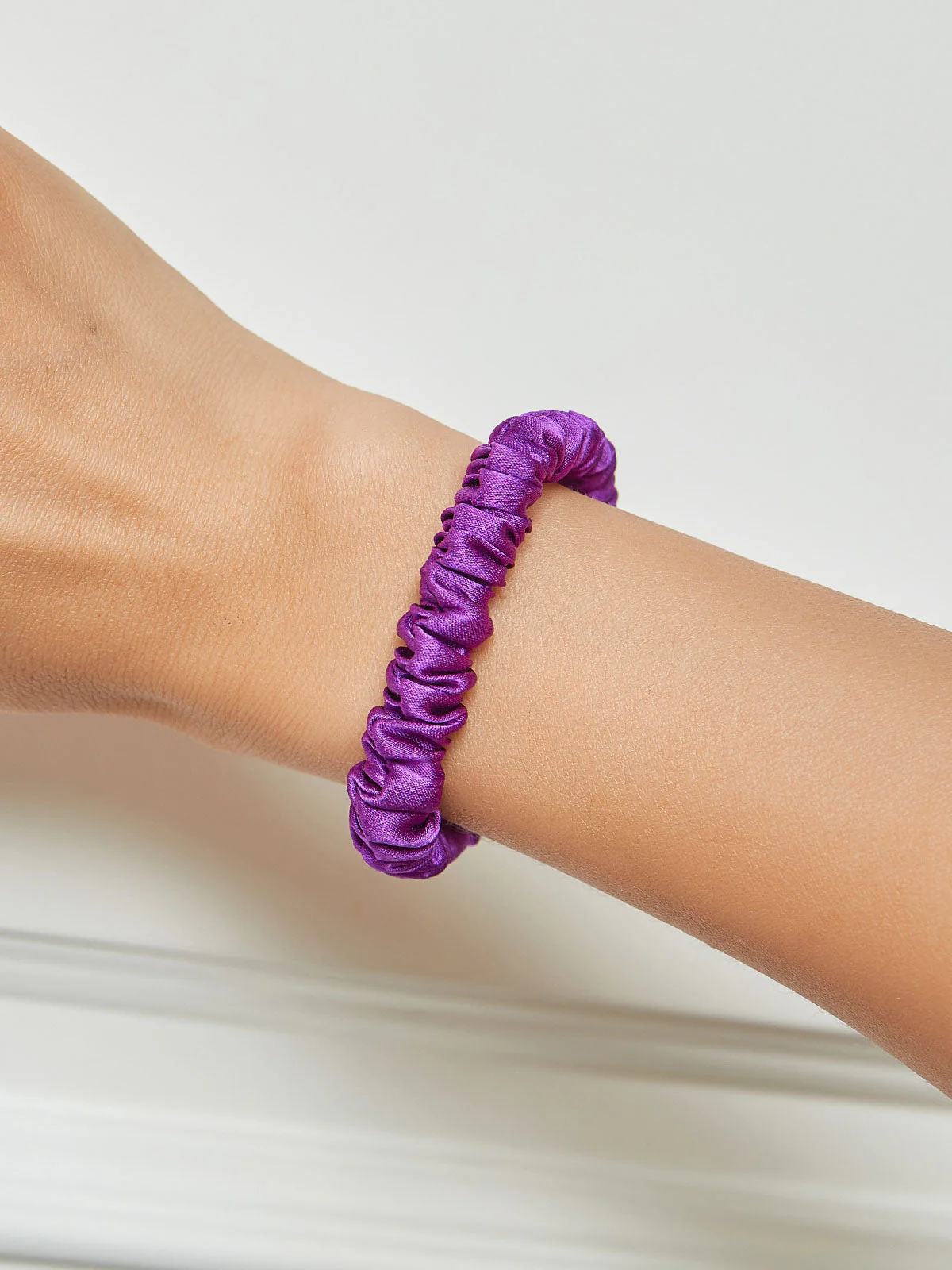 Pure Silk Soft Skinny Hair Scrunchie - 1cm - Image 70