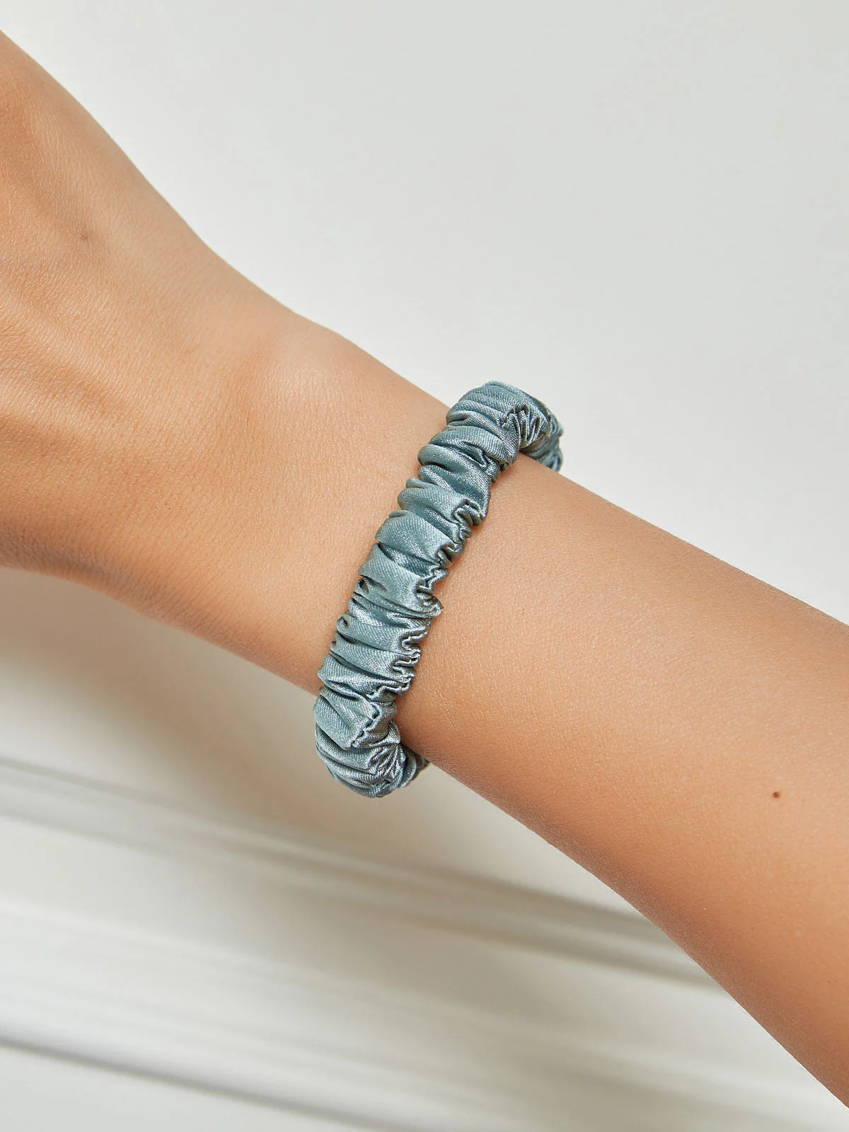 Pure Silk Soft Skinny Hair Scrunchie - 1cm - Image 78