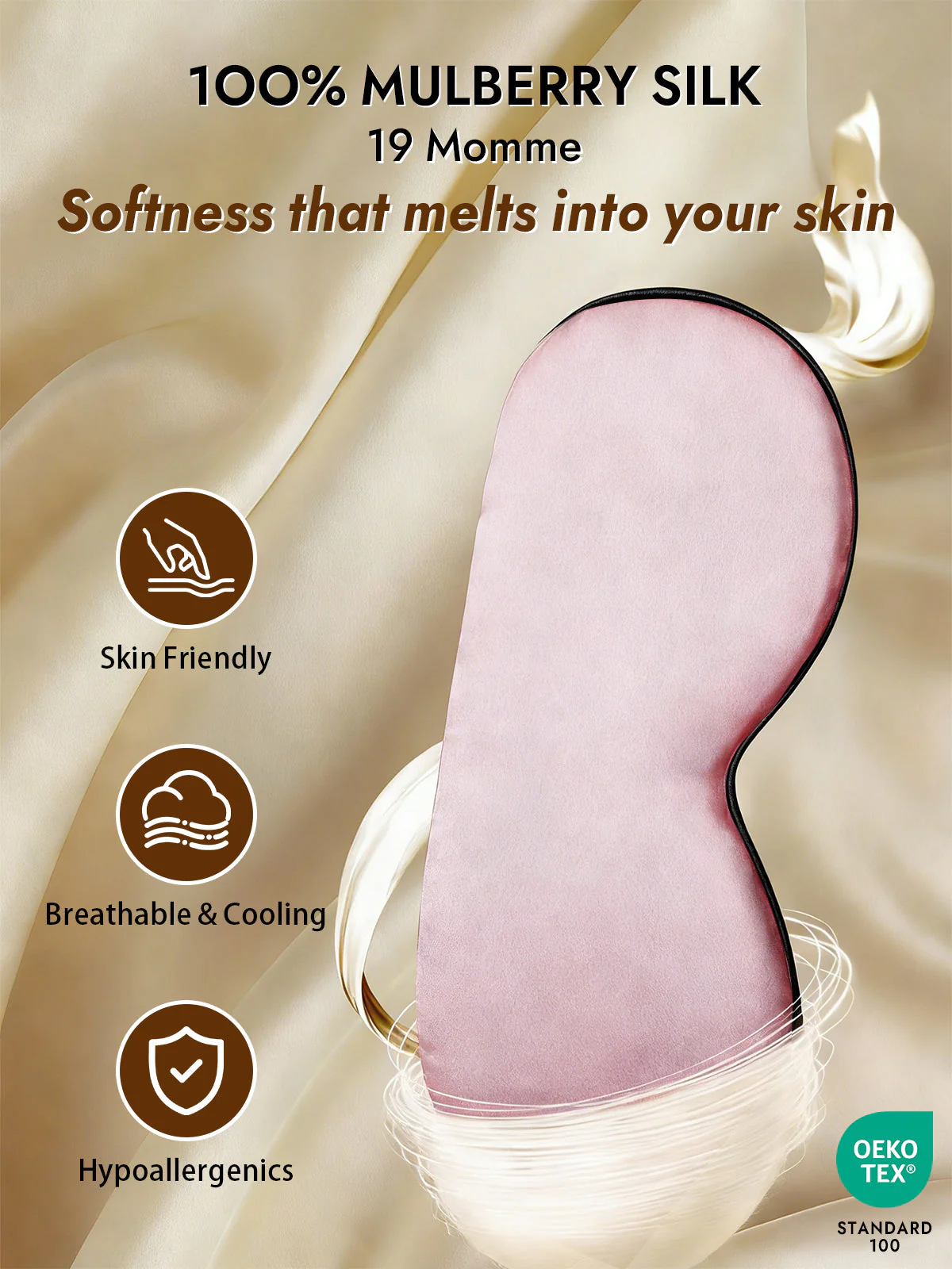 Pure Silk Elastic Band Sleep Eye Mask - Image 33