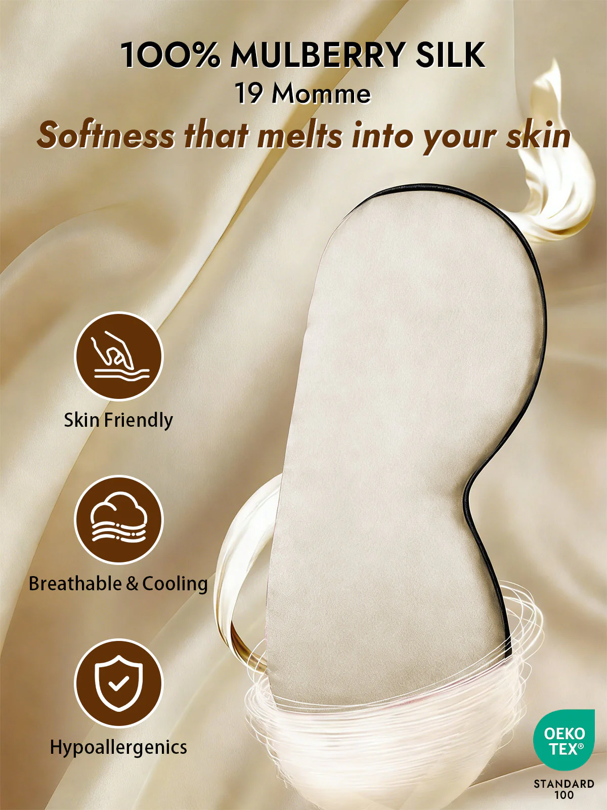 Pure Silk Elastic Band Sleep Eye Mask - Image 63