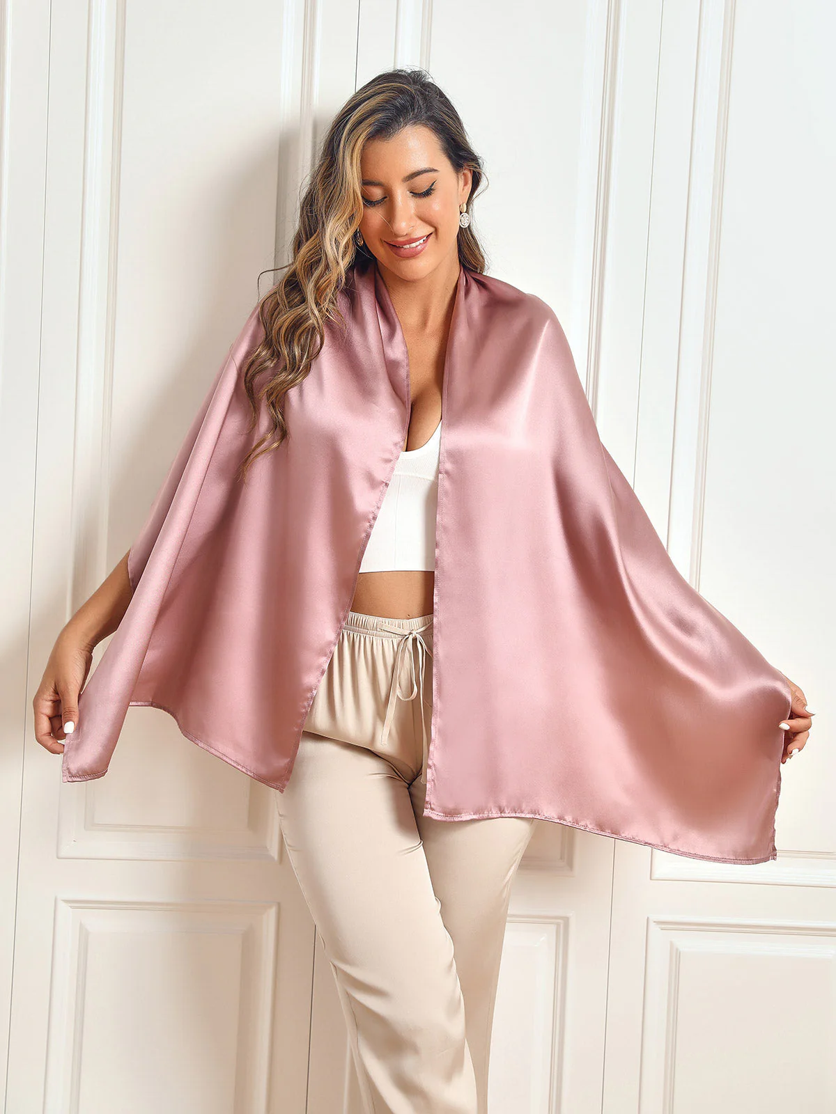 Pure Silk Long Scarf/Shawl 170x53cm/67 - Image 35