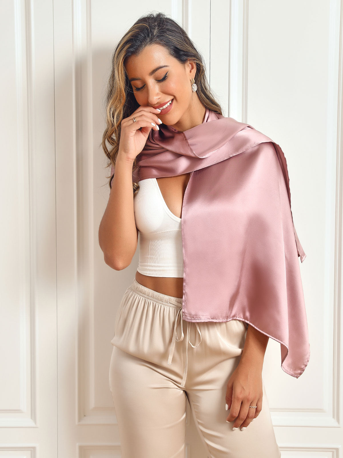 Pure Silk Long Scarf/Shawl 170x53cm/67 - Image 36