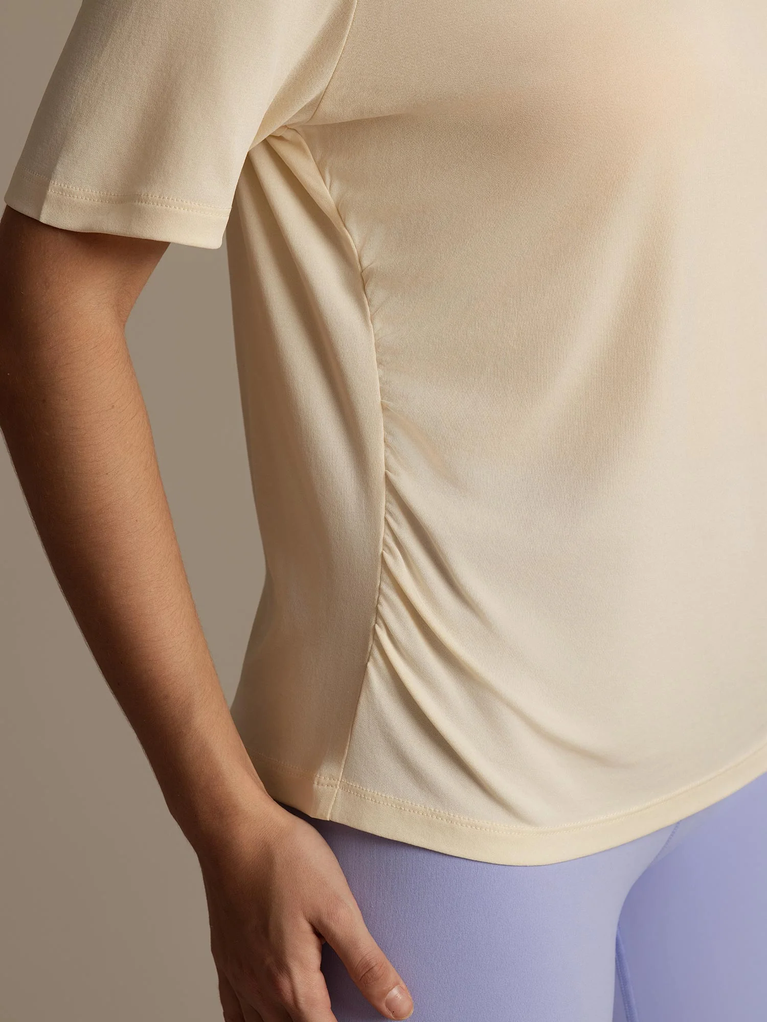 Pure Silk V-Neck Women's Half Sleeve Sport T-Shirt - Image 24