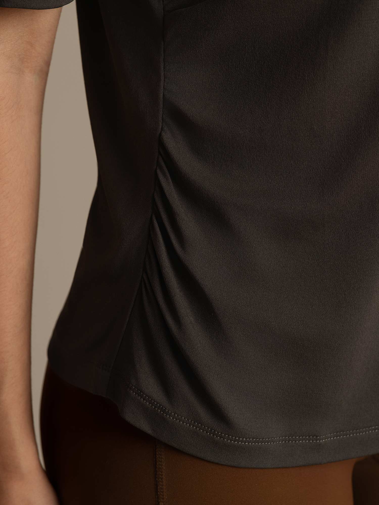Pure Silk V-Neck Women's Half Sleeve Sport T-Shirt - Image 6