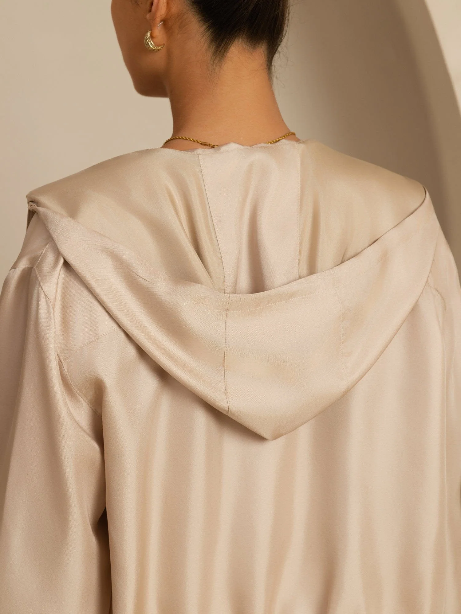 Pure Silk Women's Short Hooded Jacket With Pockets - Image 17