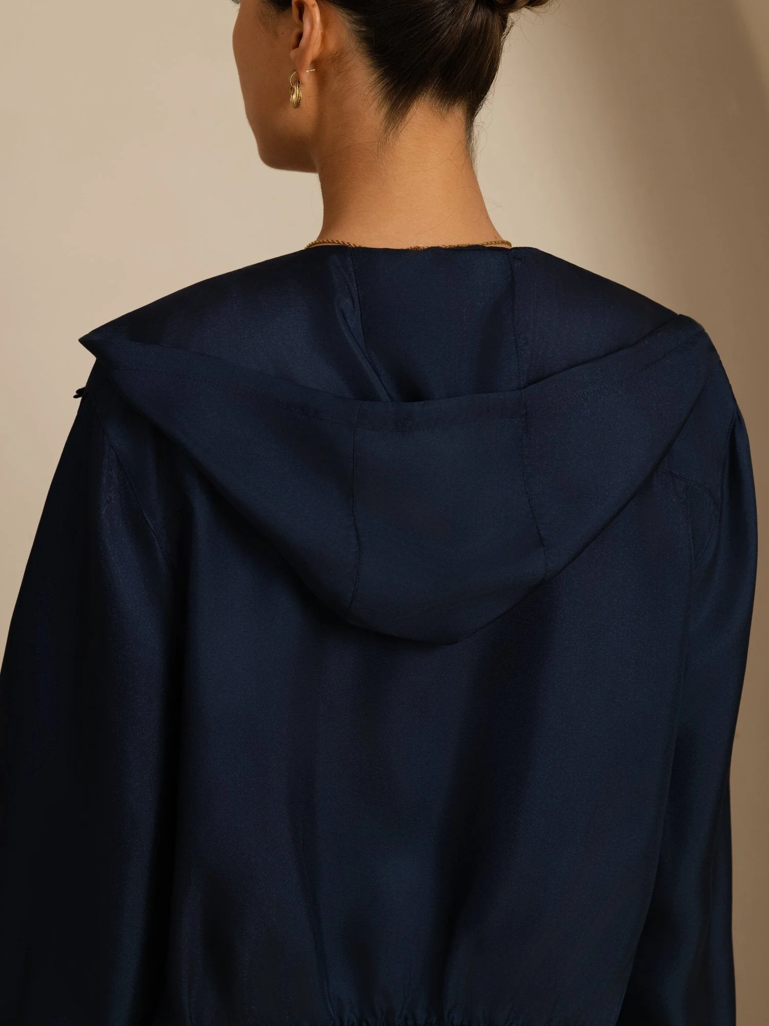 Pure Silk Women's Short Hooded Jacket With Pockets - Image 25