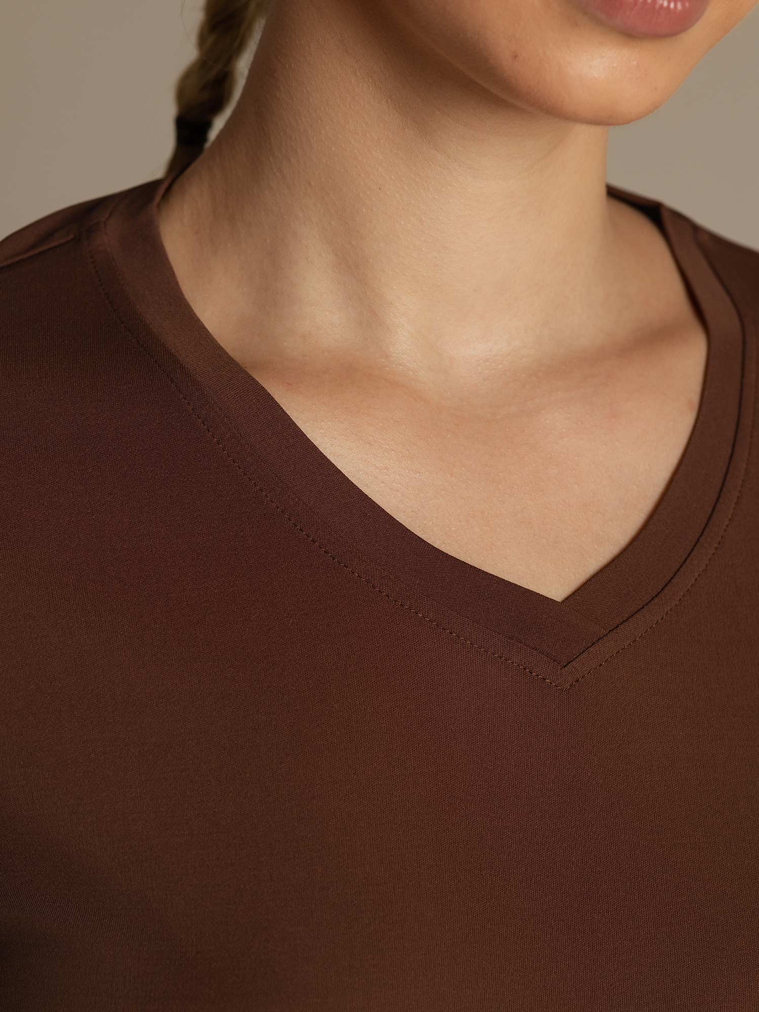 Pure Silk Women's V Neck Short-Sleeve Snag-Resistant Sport T-Shirt - Image 22