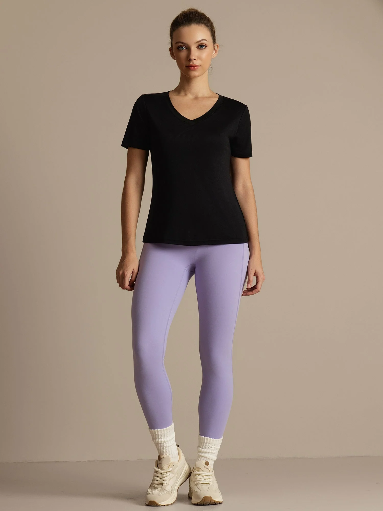 Pure Silk Women's V Neck Short-Sleeve Snag-Resistant Sport T-Shirt - Image 6