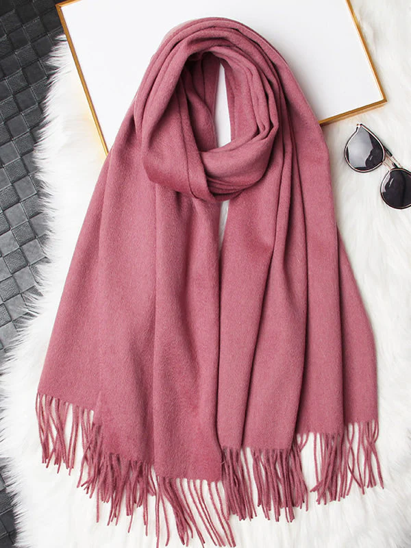 Pure Wool Scarf Shawl w/ Fringed Decoration 200x70cm/79 - Image 27