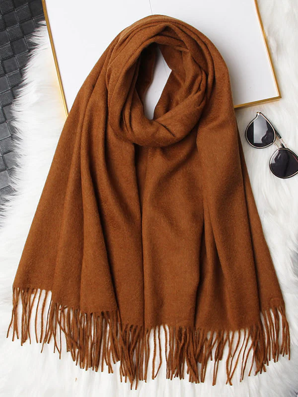 Pure Wool Scarf Shawl w/ Fringed Decoration 200x70cm/79 - Image 37