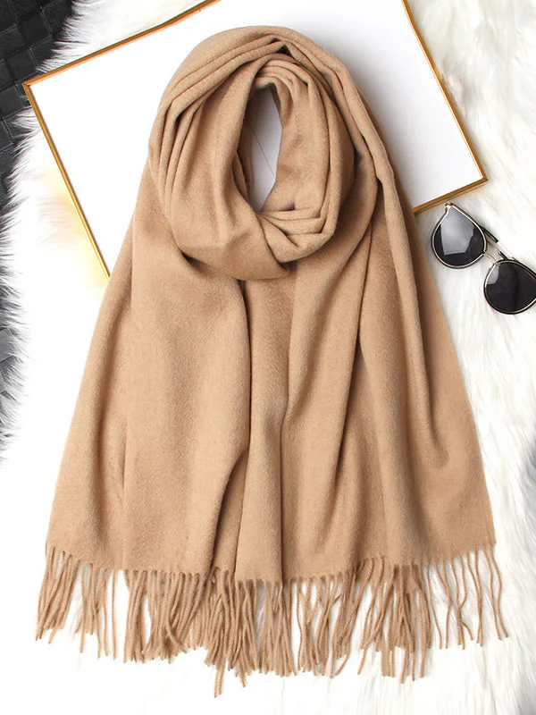 Pure Wool Scarf Shawl w/ Fringed Decoration 200x70cm/79 - Image 47