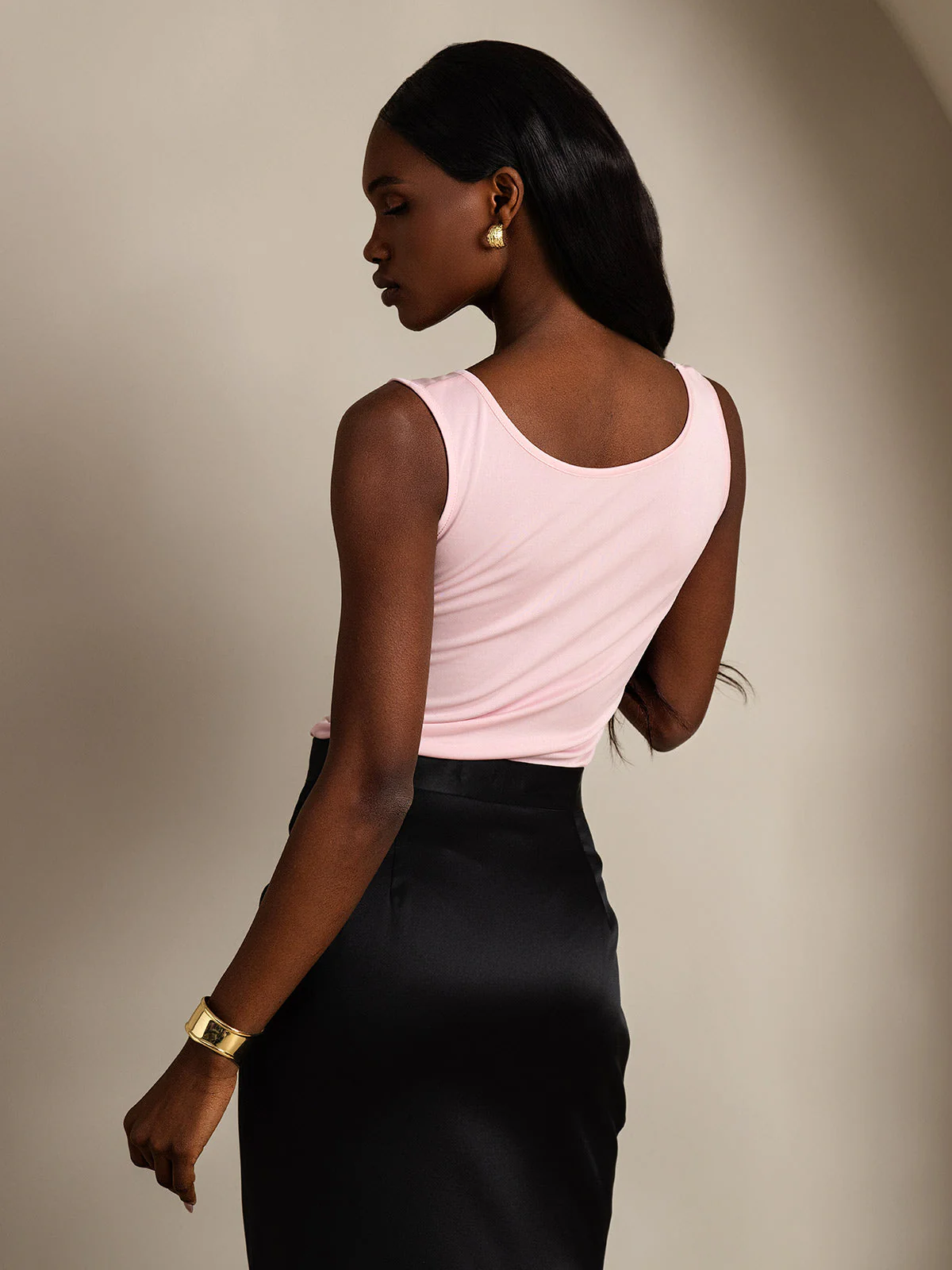 Pure Silk Sleeveless Round Neck Women's Tank Top - Image 68