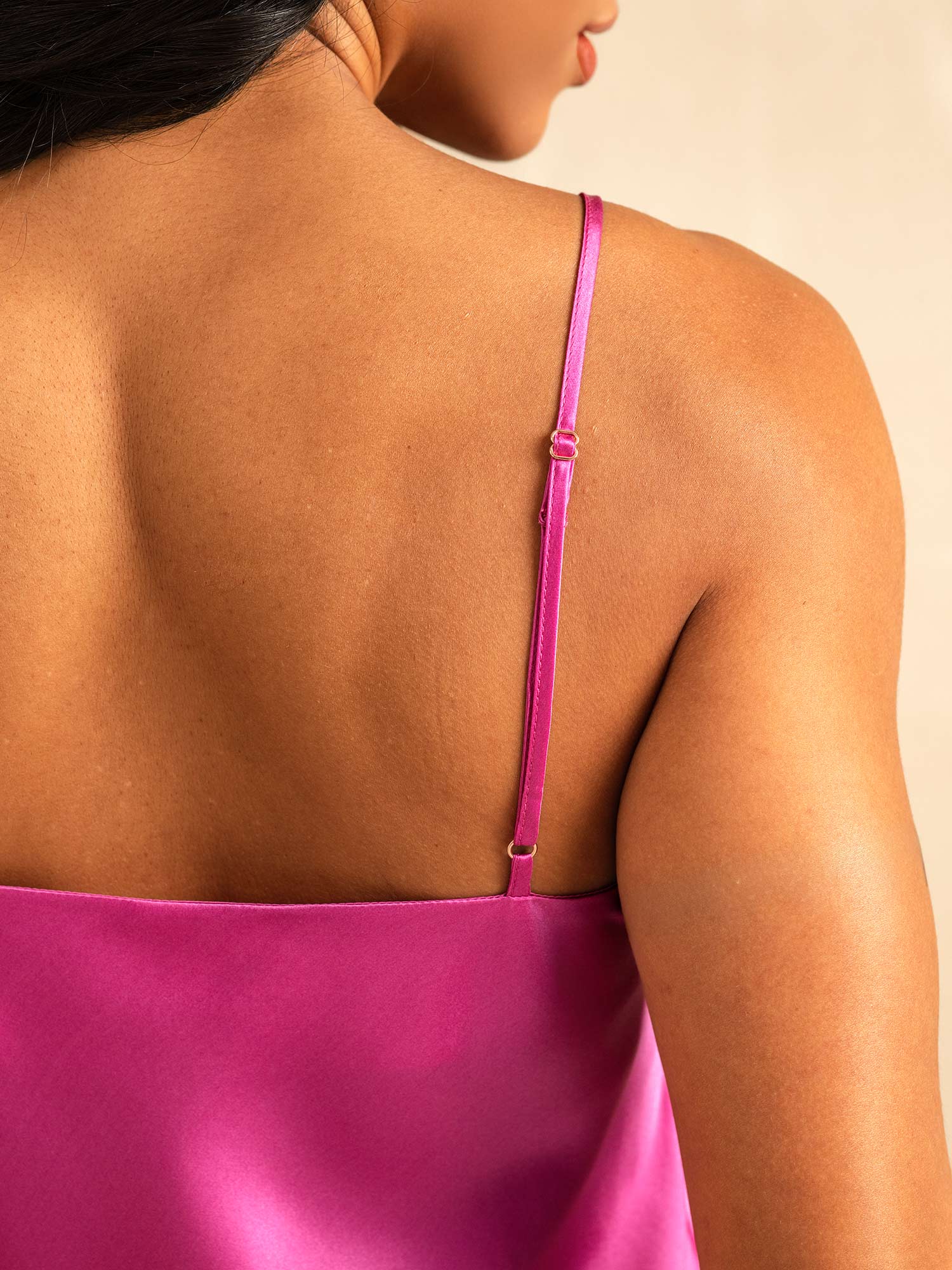 Pure Silk Spaghetti Strap V Neck Above the Knee Camisole Set - Image 106