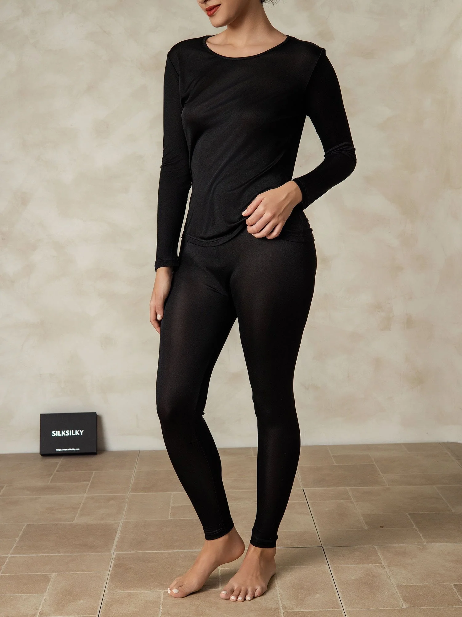 Women's Silk Jersey Long Sleeve Long Johns - Image 10