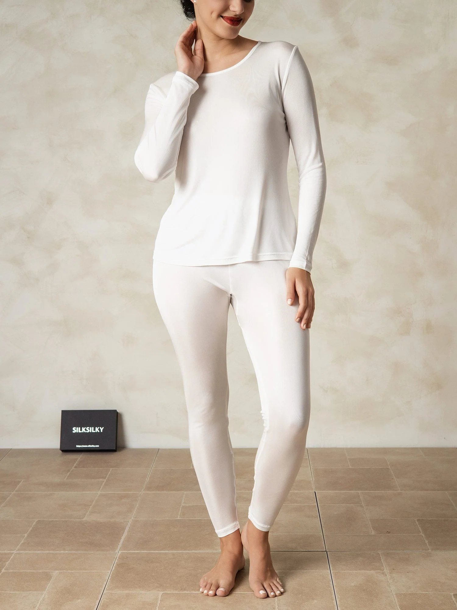 Women's Silk Jersey Long Sleeve Long Johns - Image 19