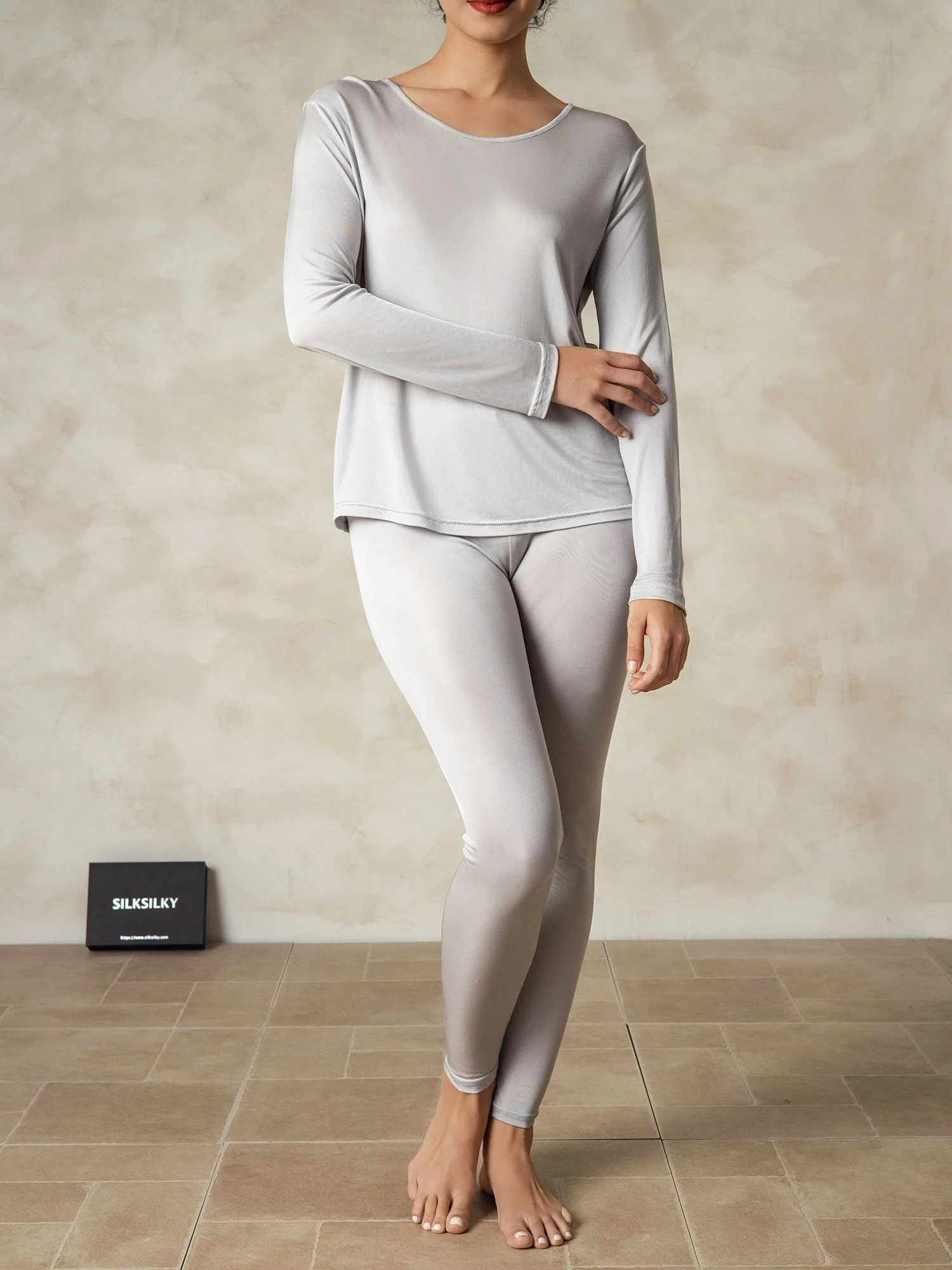 Women's Silk Jersey Long Sleeve Long Johns - Image 25