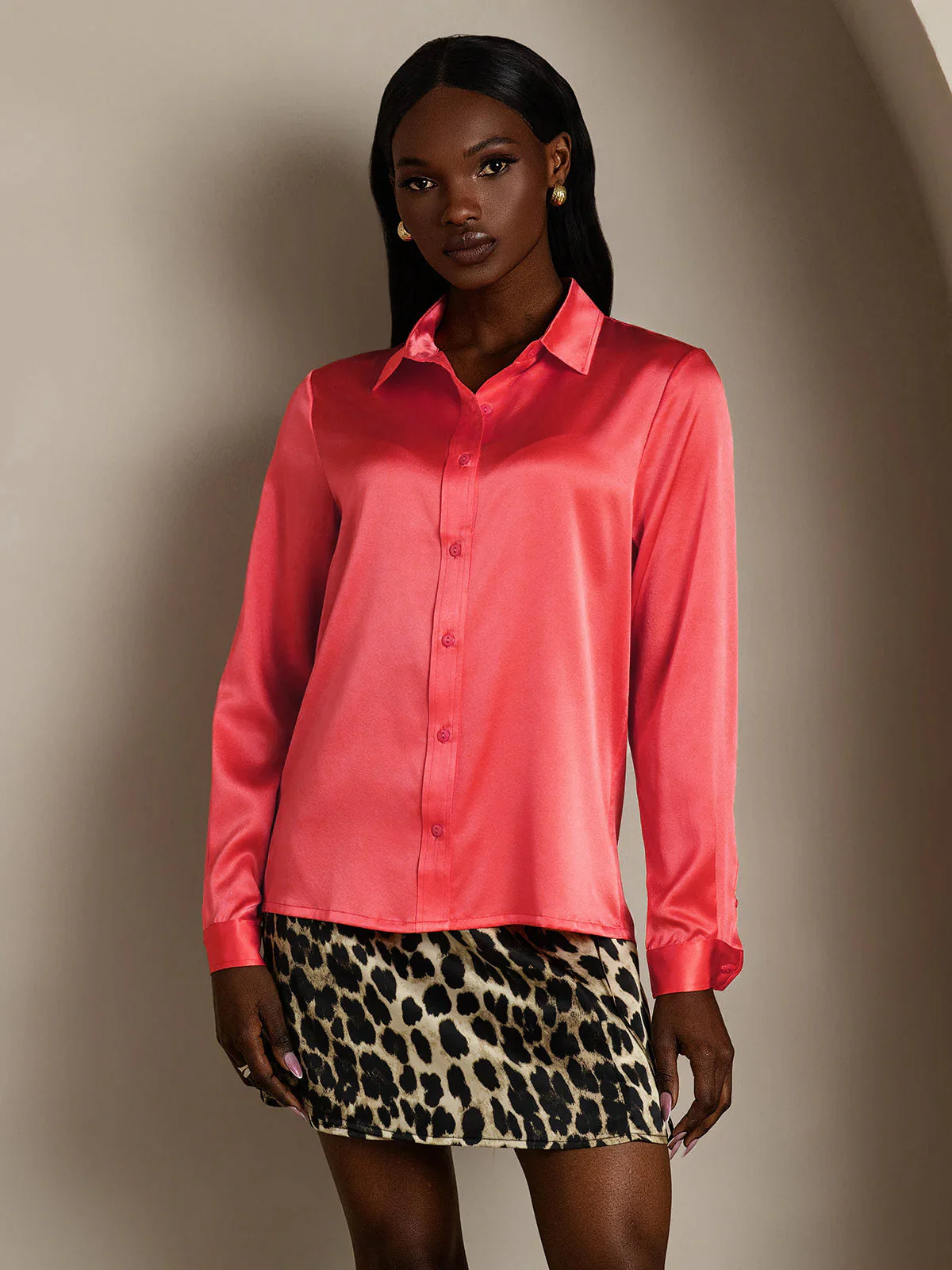 Clearance(Ships to UK Only) - 19Momme Silk Long Sleeve Lapel Collar Women's Shirt - Image 20